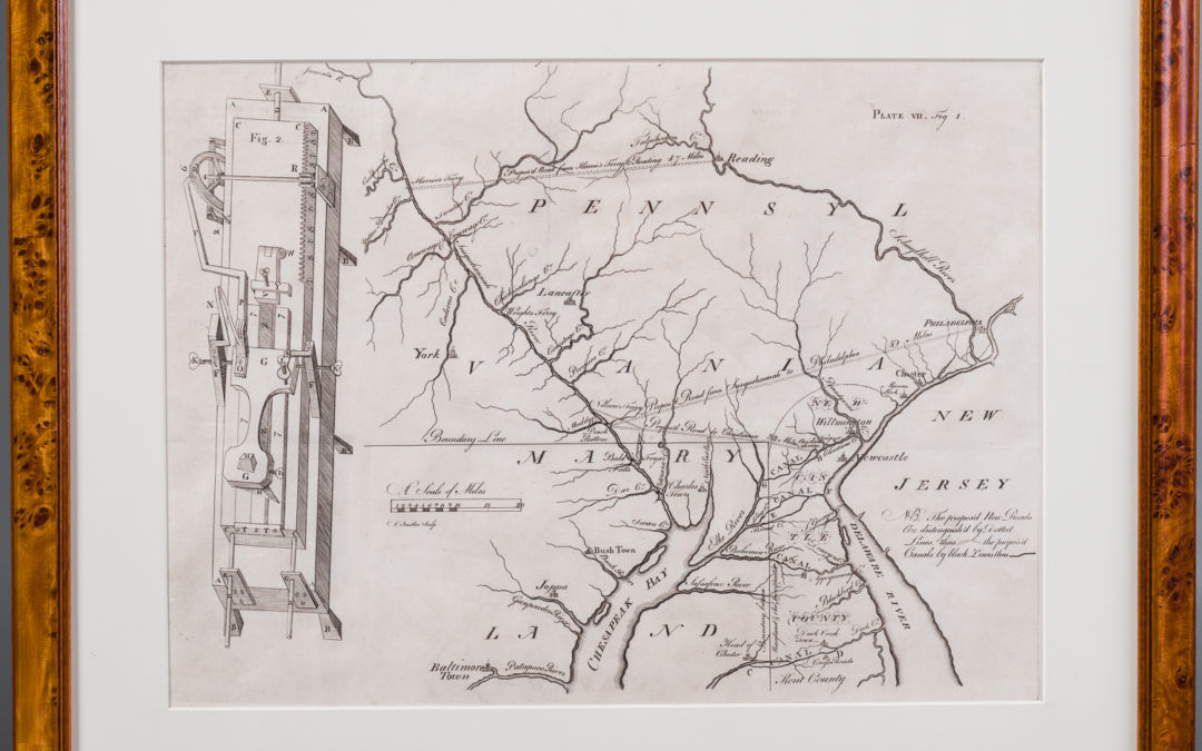 Map of roads and Canals Connecting the Delaware and Susquehanna Rivers, 1771