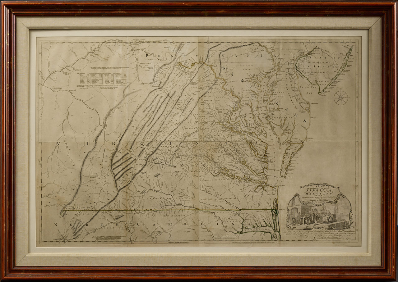 THE MOST IMPORTANT EIGHTEENTH-CENTURY MAP OF VIRGINIA - Christopher H 