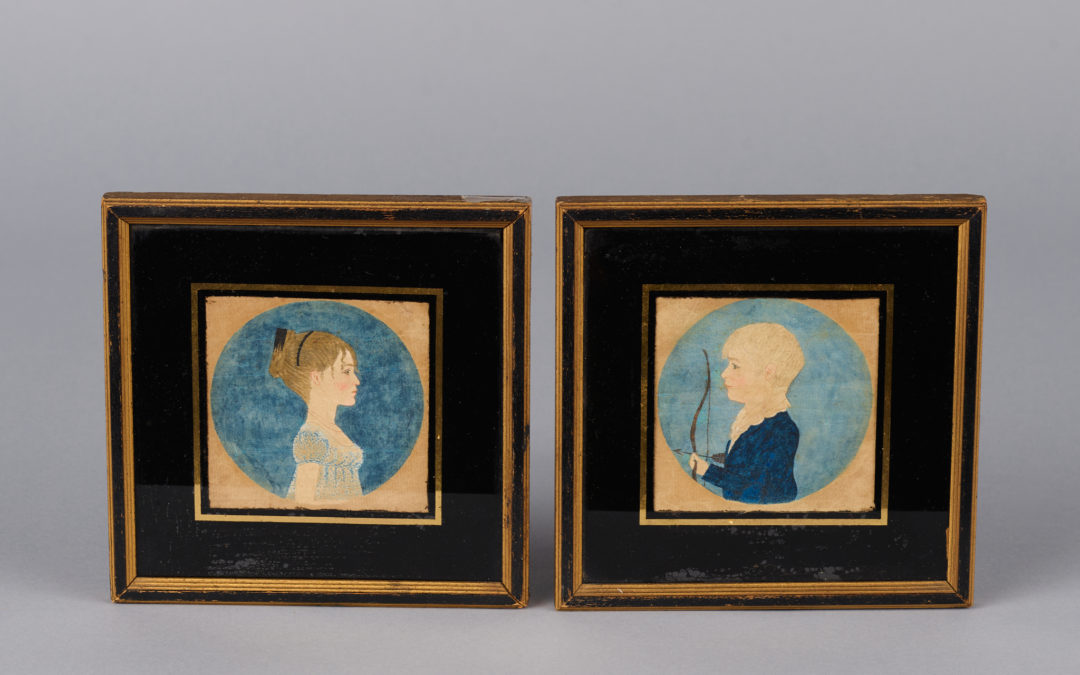 Miniature Watercolor Portraits of a Virginia Brother & Sister – SOLD
