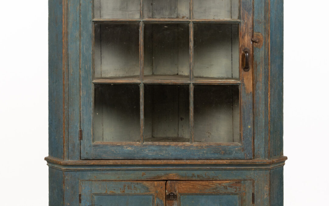 Corner Cupboard in Original Blue Paint – SOLD
