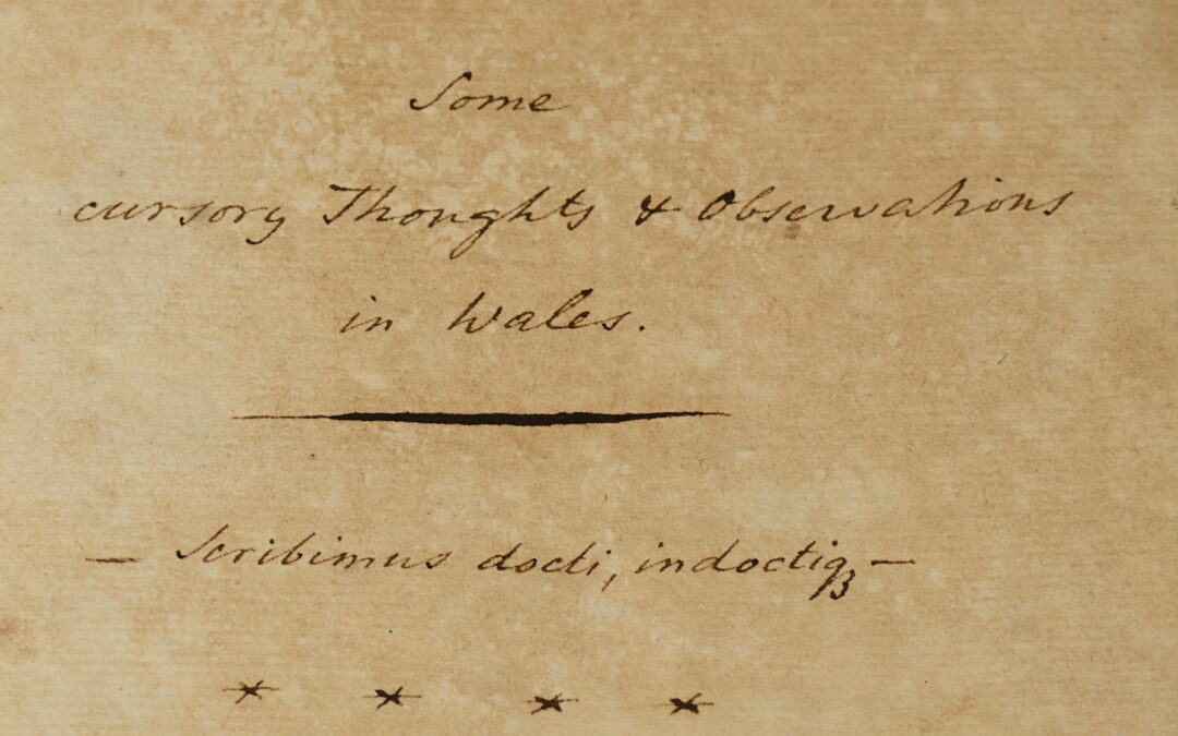 William Drayton Sr’s Illustrated Journal of his travels in Wales – 1782