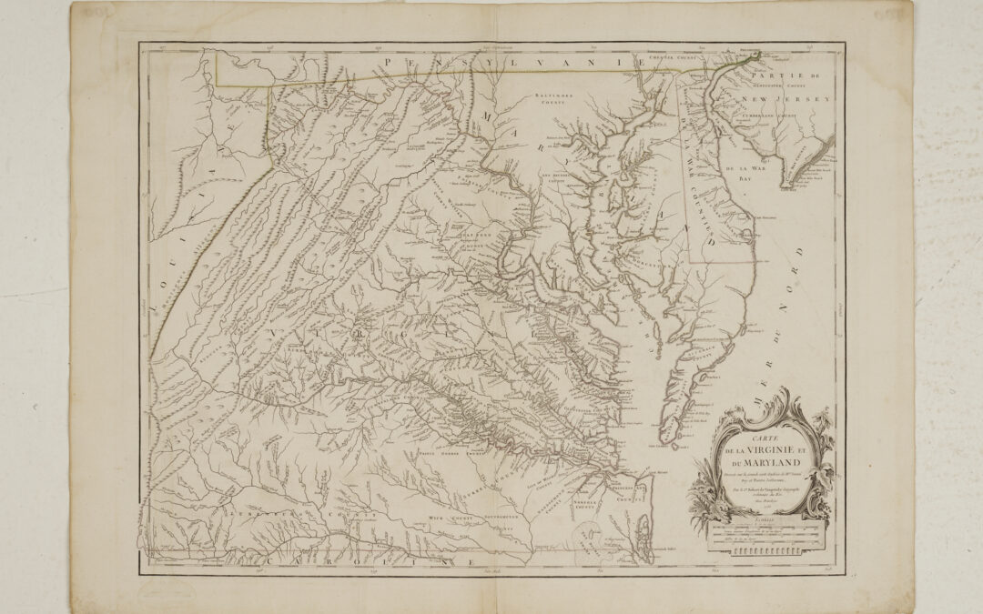 Map of Virginia and Maryland – Robert de Vaugondy, Paris, 1755